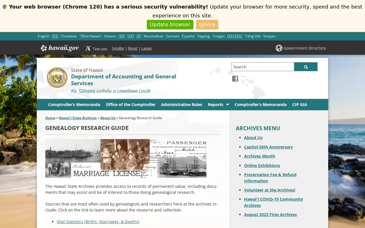 Hilo previous residents research through Hawaii State Archives genealogy guide