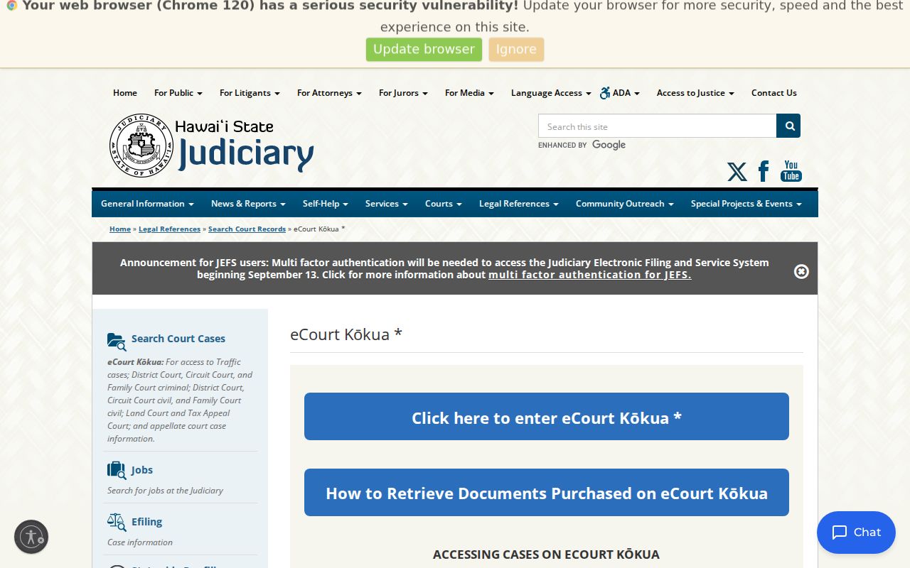 Hilo resident lookup eCourt Kokua coverage page